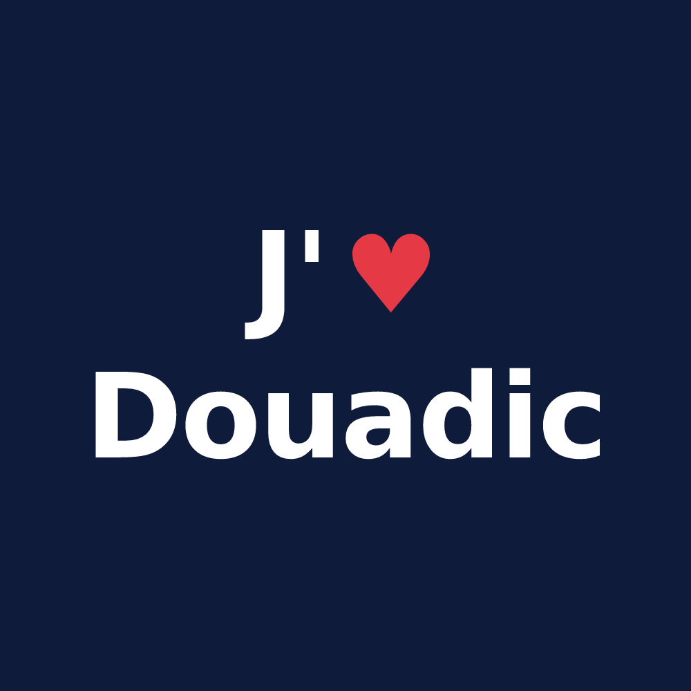T-shirt personnalisé Douadic — design J'aime Douadic