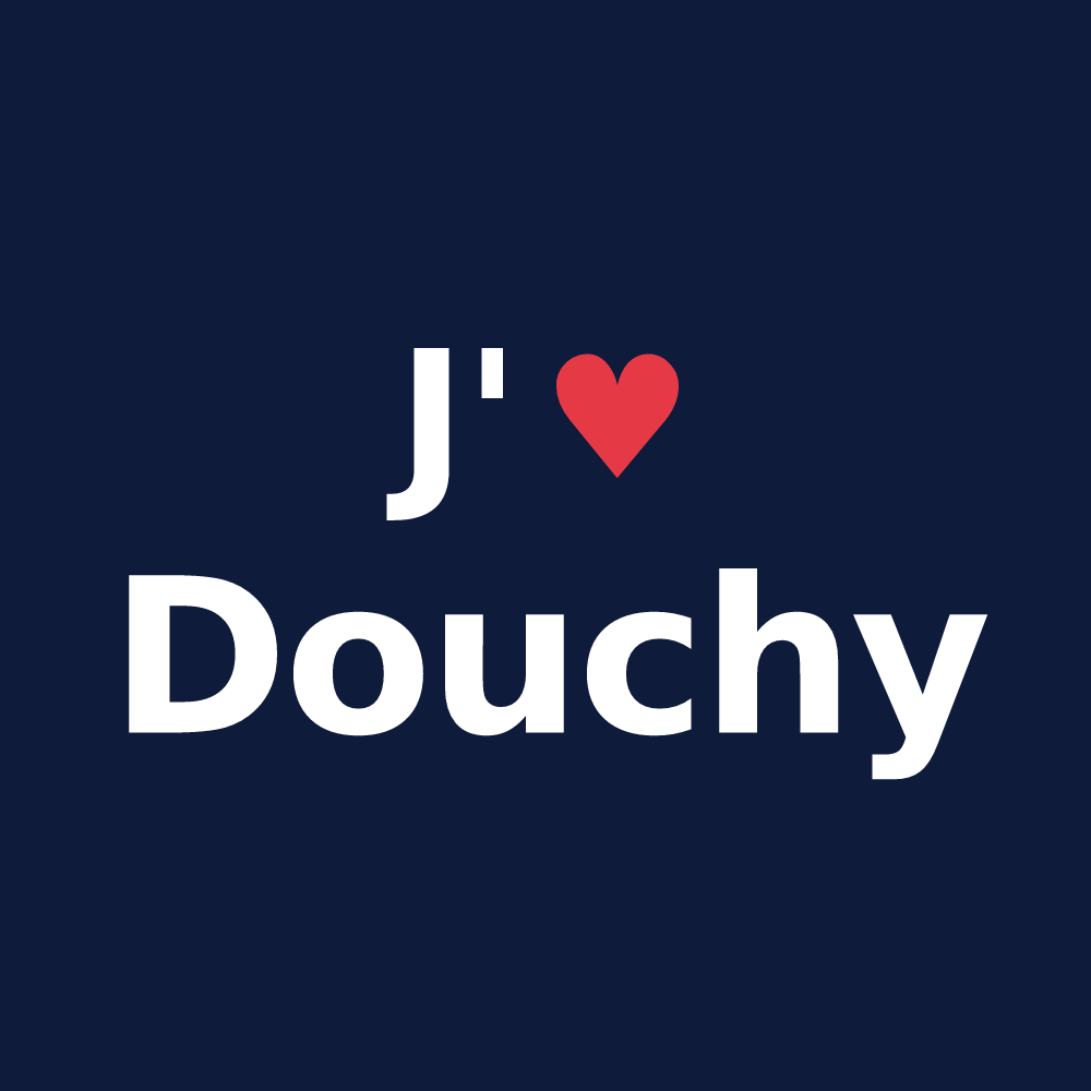 T-shirt personnalisé Douchy — design J'aime Douchy