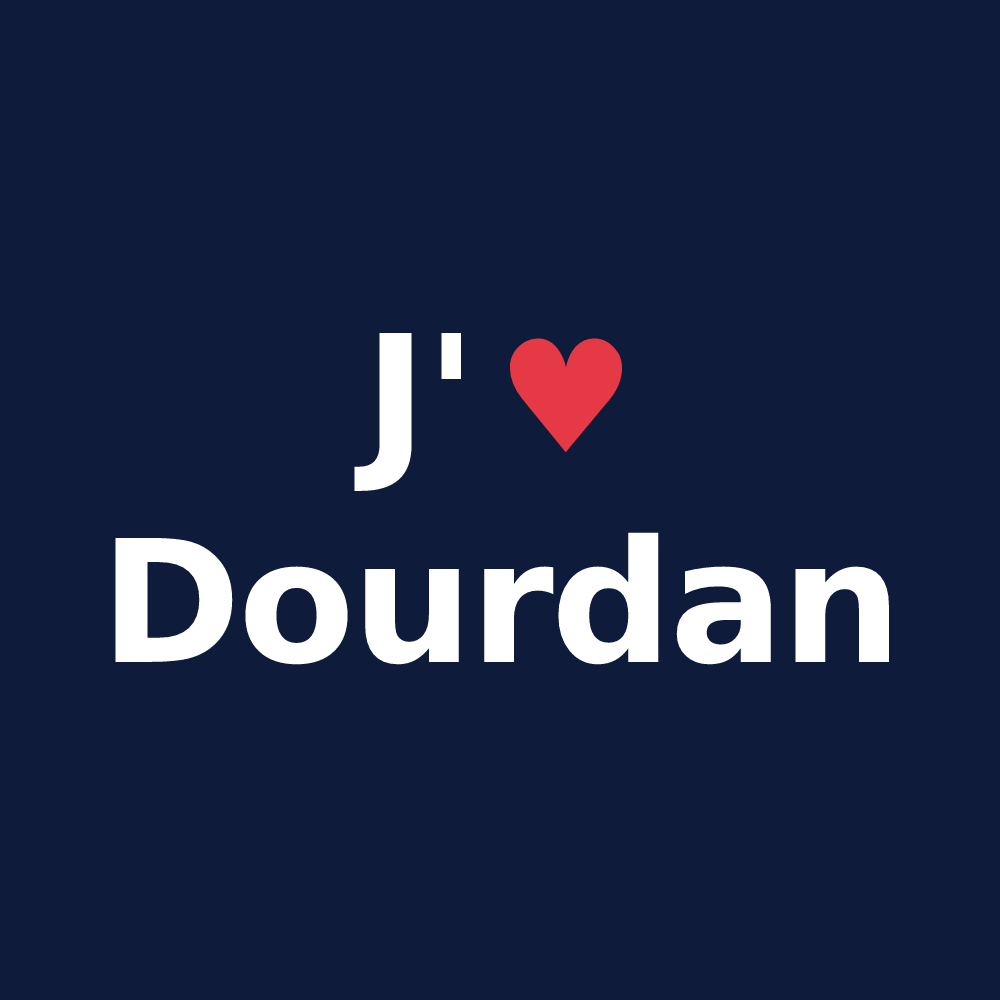 T-shirt personnalisé Dourdan — design J'aime Dourdan