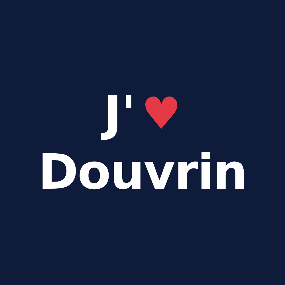 T-shirt personnalisé Douvrin — design « J'aime Douvrin » imprimé sur le t-shirt