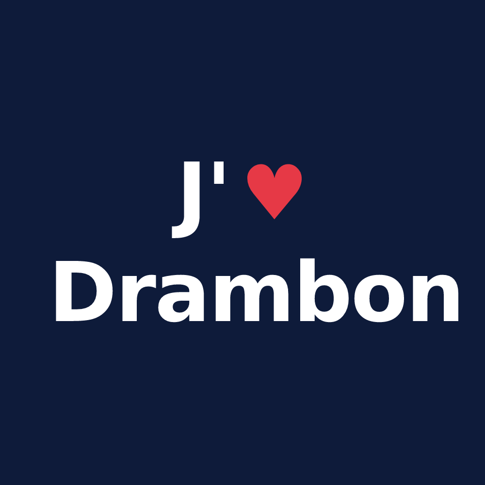 T-shirt personnalisé Drambon — design J'aime Drambon