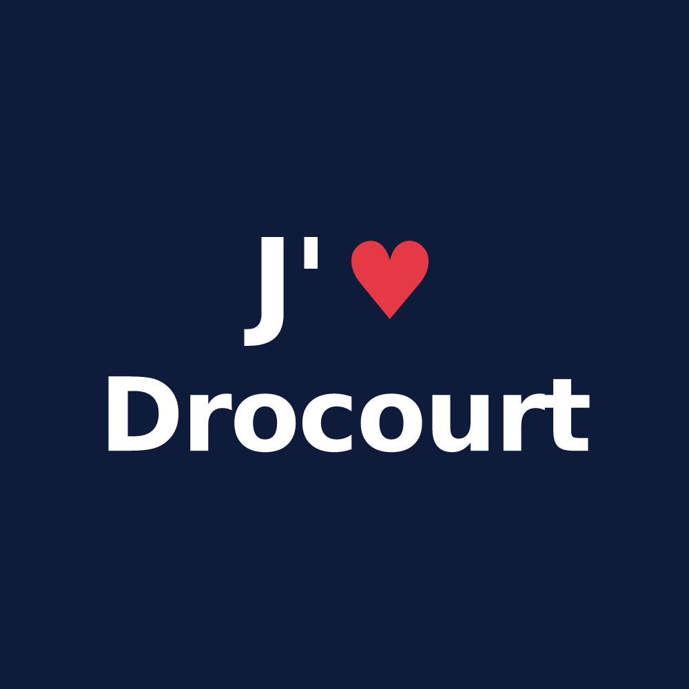 T-shirt personnalisé Drocourt — design J'aime Drocourt