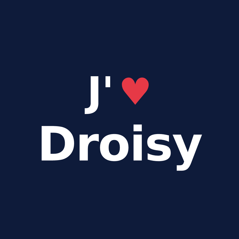 T-shirt personnalisé Droisy — design J'aime Droisy