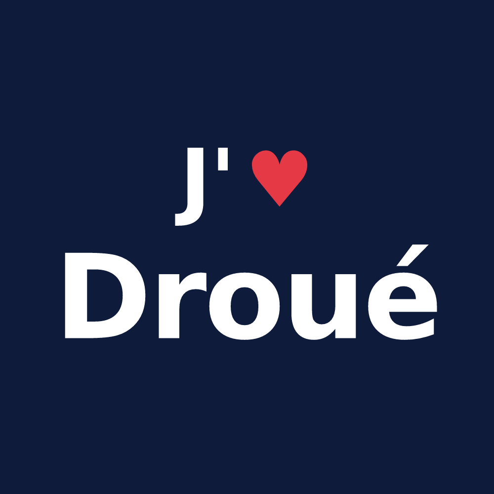 T-shirt personnalisé Droué — design J'aime Droué