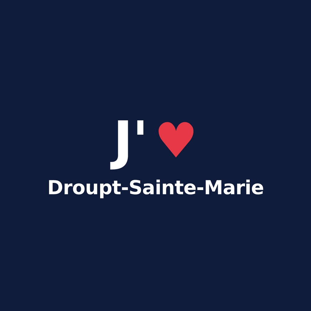 T-shirt personnalisé Droupt-Sainte-Marie — design J'aime Droupt-Sainte-Marie