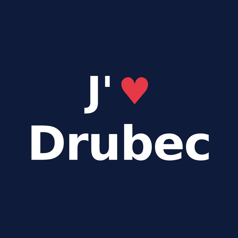 T-shirt personnalisé Drubec — design J'aime Drubec