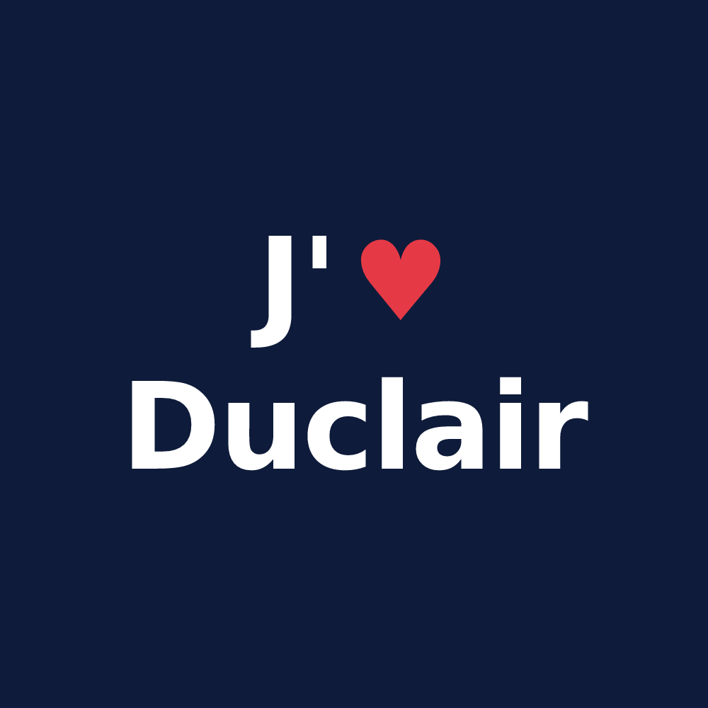 T-shirt personnalisé Duclair — design J'aime Duclair