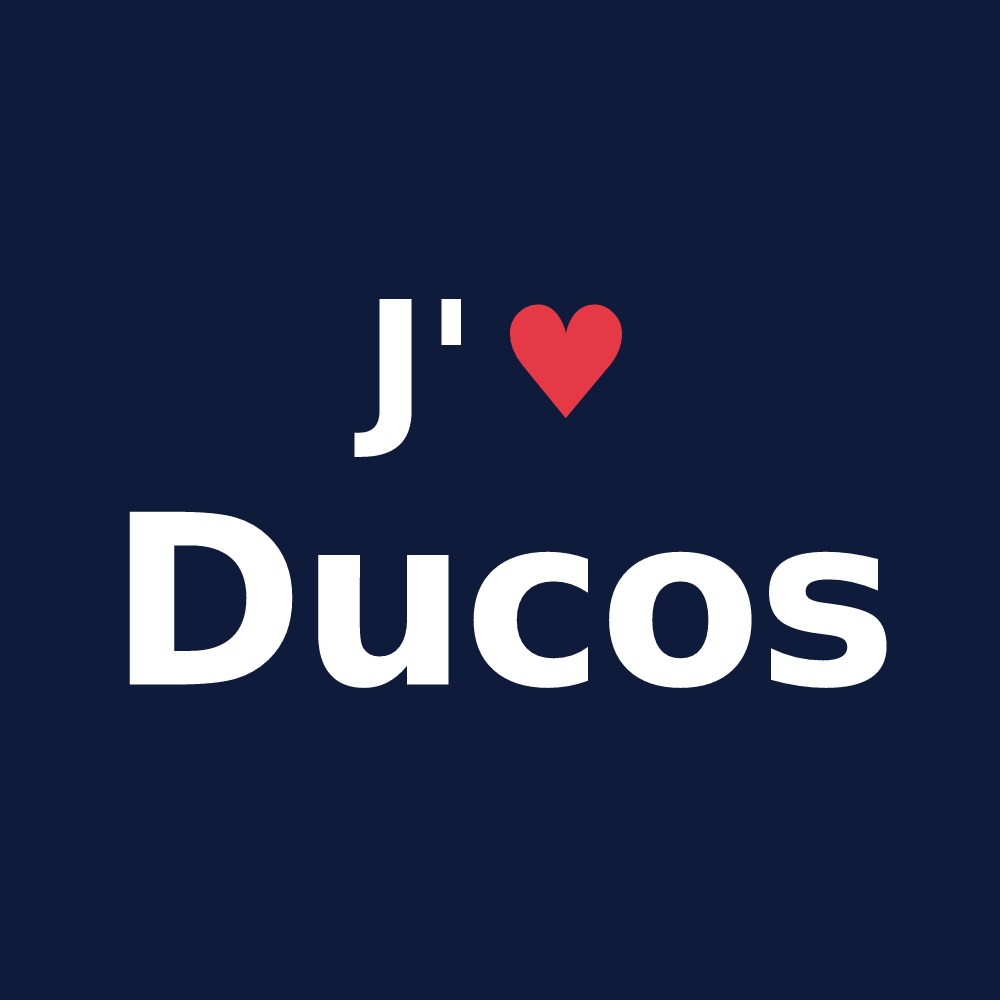 T-shirt personnalisé Ducos — design J'aime Ducos