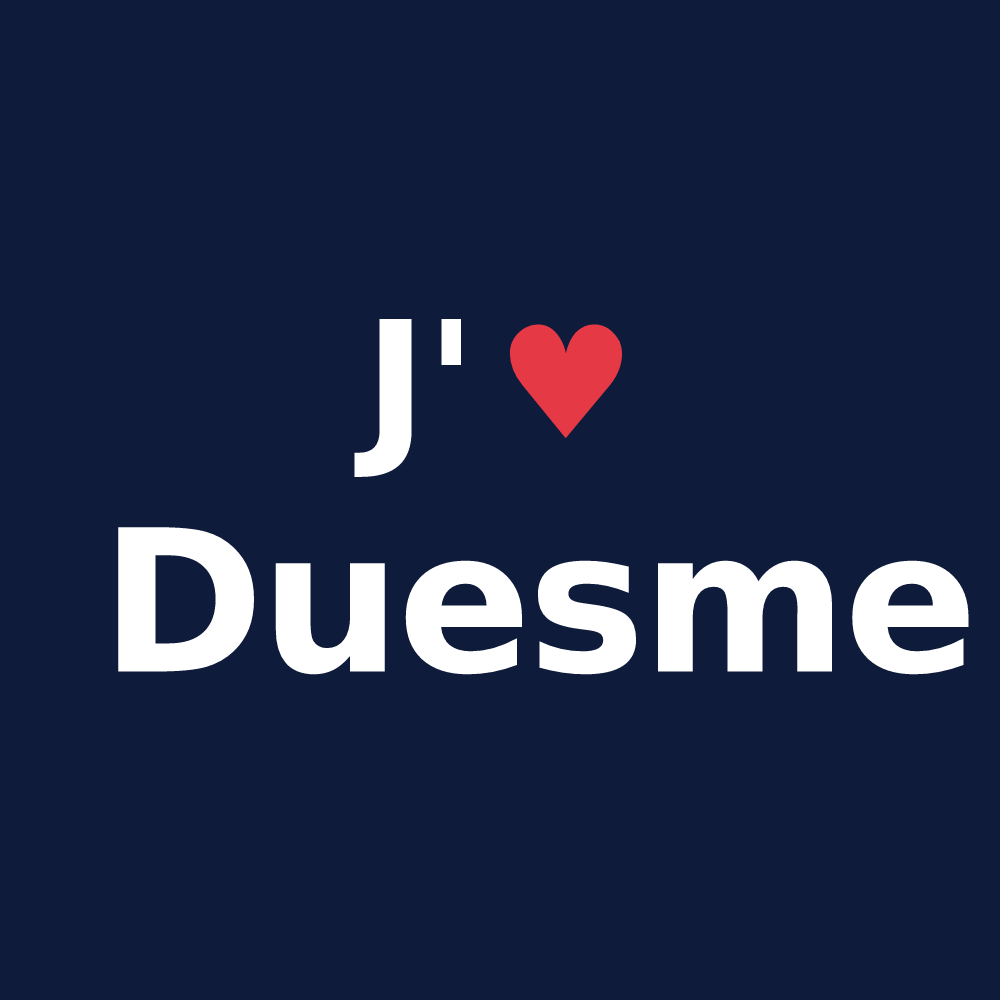 T-shirt personnalisé Duesme — design J'aime Duesme