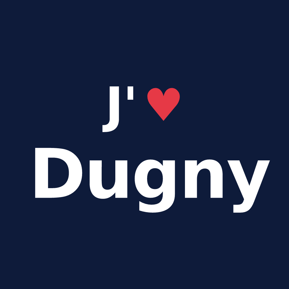 T-shirt personnalisé Dugny — design J'aime Dugny