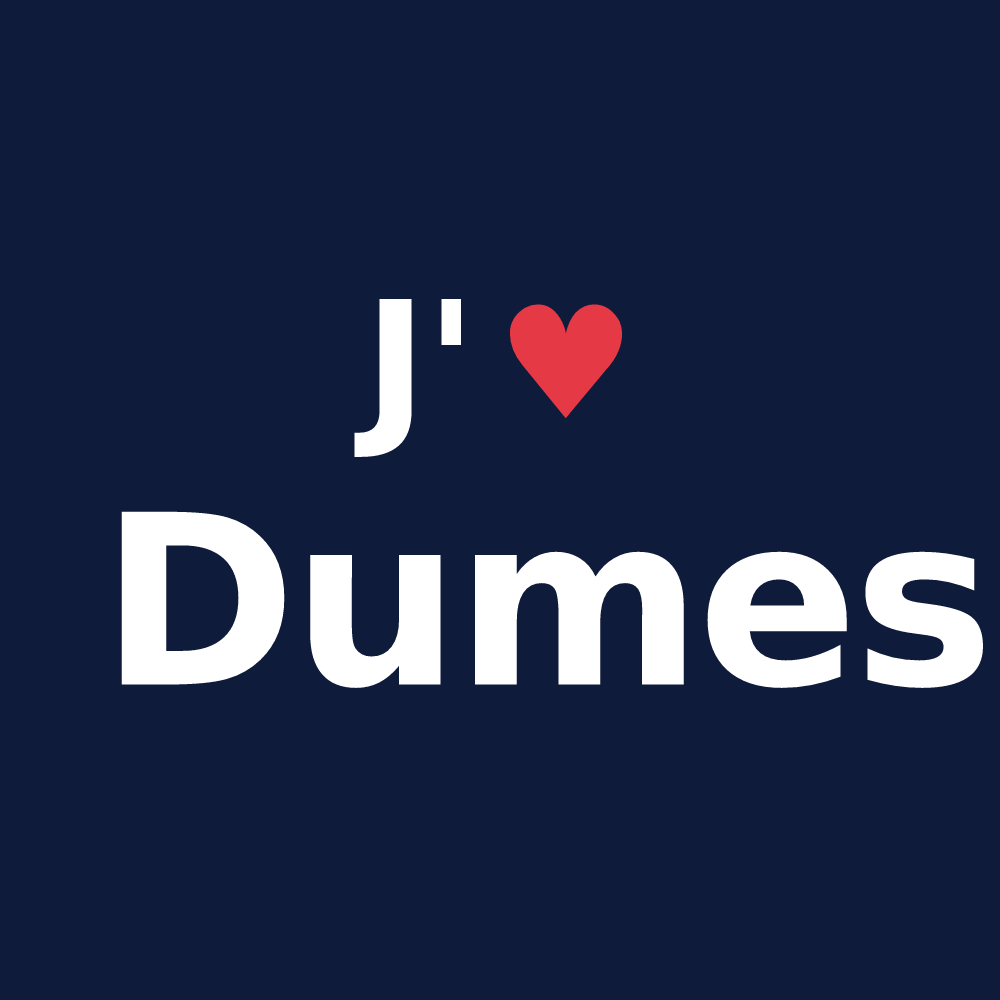 T-shirt personnalisé Dumes — design J'aime Dumes