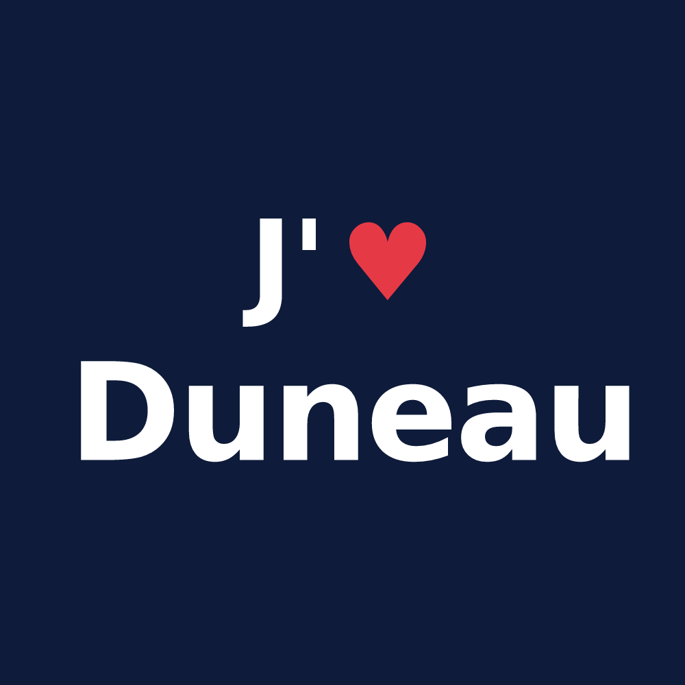 T-shirt personnalisé Duneau — design J'aime Duneau