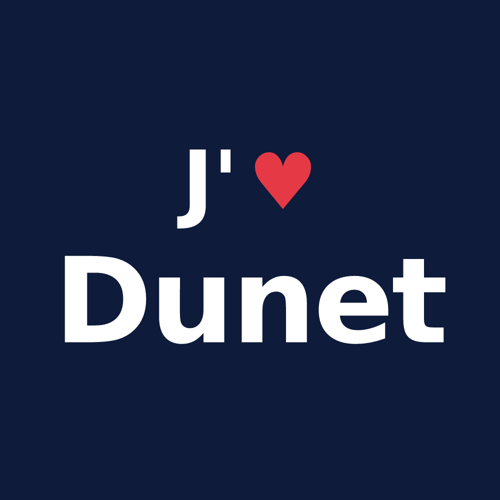 T-shirt personnalisé Dunet — design J'aime Dunet