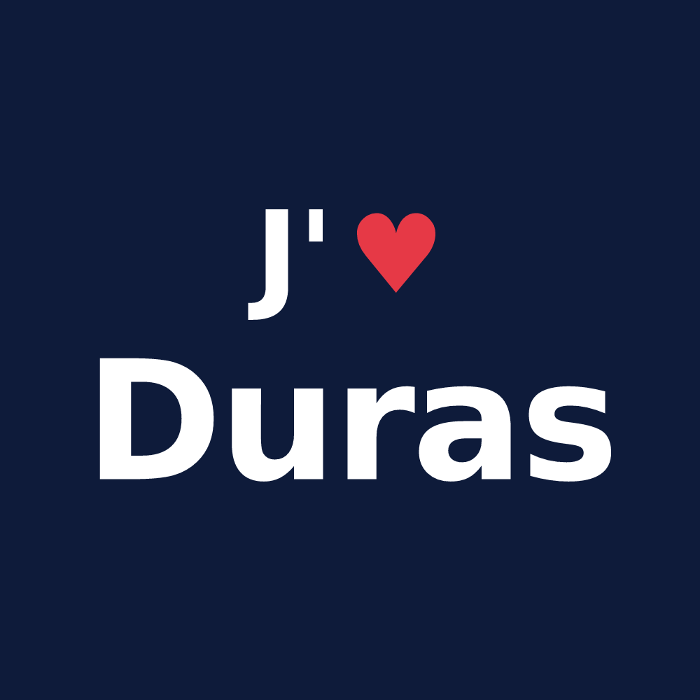 T-shirt personnalisé Duras — design J'aime Duras