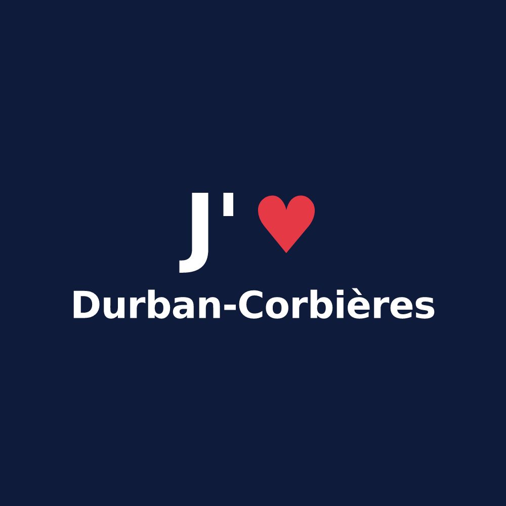 T-shirt personnalisé Durban-Corbières — design J'aime Durban-Corbières