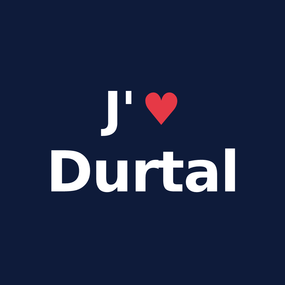 T-shirt personnalisé Durtal — design J'aime Durtal
