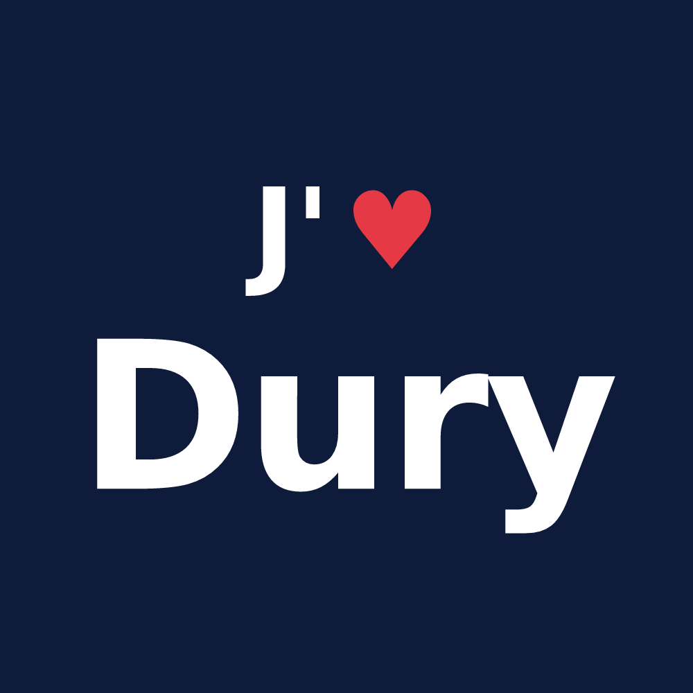T-shirt personnalisé Dury — design J'aime Dury