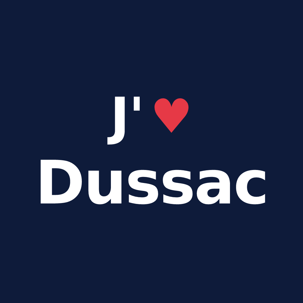 T-shirt personnalisé Dussac — design J'aime Dussac