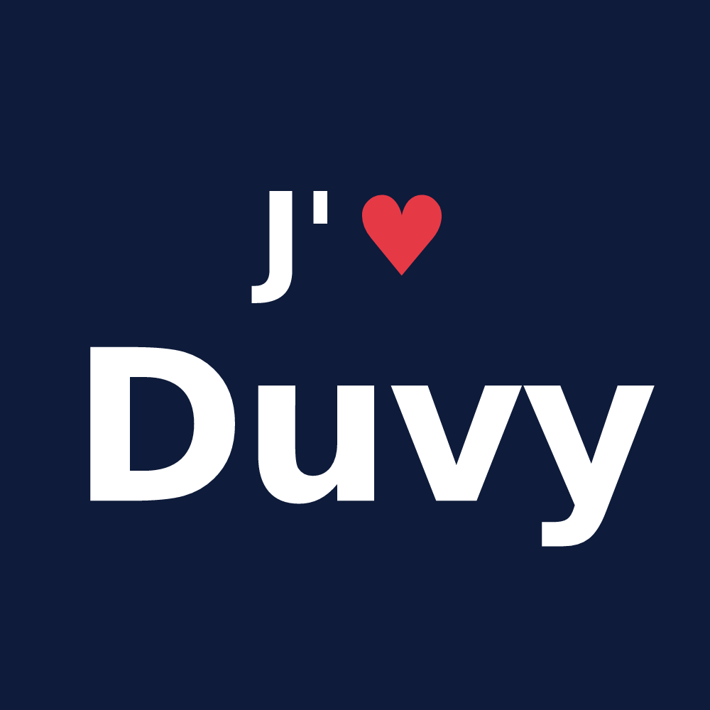 T-shirt personnalisé Duvy — design J'aime Duvy