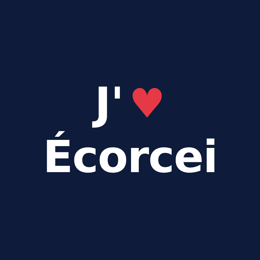 T-shirt personnalisé Écorcei — design J'aime Écorcei