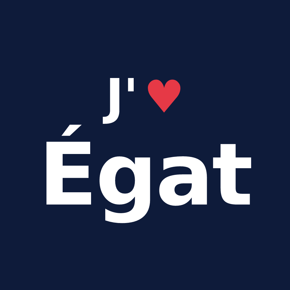 T-shirt personnalisé Égat — design J'aime Égat