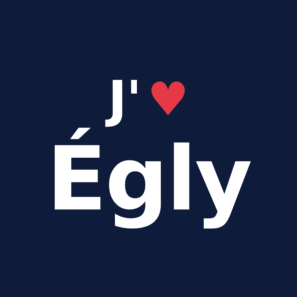 T-shirt personnalisé Égly — design J'aime Égly