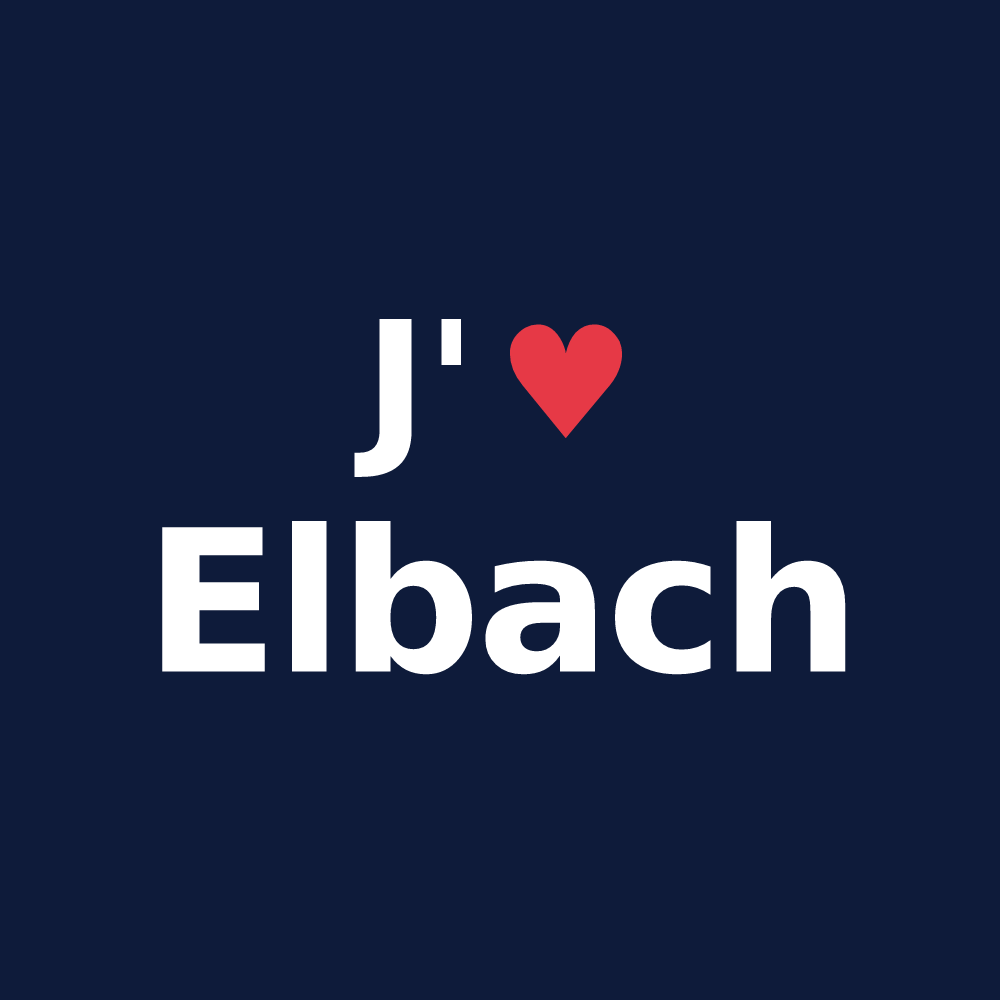 T-shirt personnalisé Elbach — design J'aime Elbach