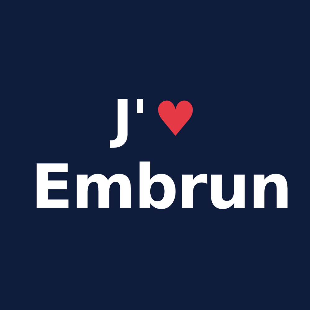 T-shirt personnalisé Embrun — design J'aime Embrun