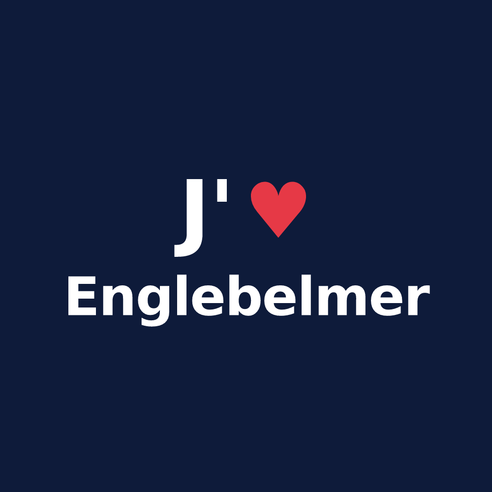 T-shirt personnalisé Englebelmer — design « J'aime Englebelmer » imprimé sur le t-shirt