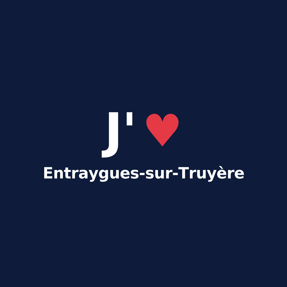 T-shirt personnalisé Entraygues-sur-Truyère — design « J'aime Entraygues-sur-Truyère » imprimé sur le t-shirt