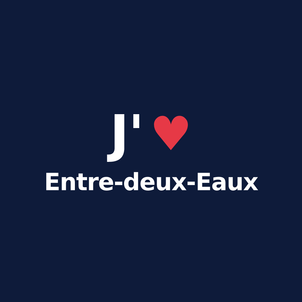 T-shirt personnalisé Entre-deux-Eaux — design J'aime Entre-deux-Eaux