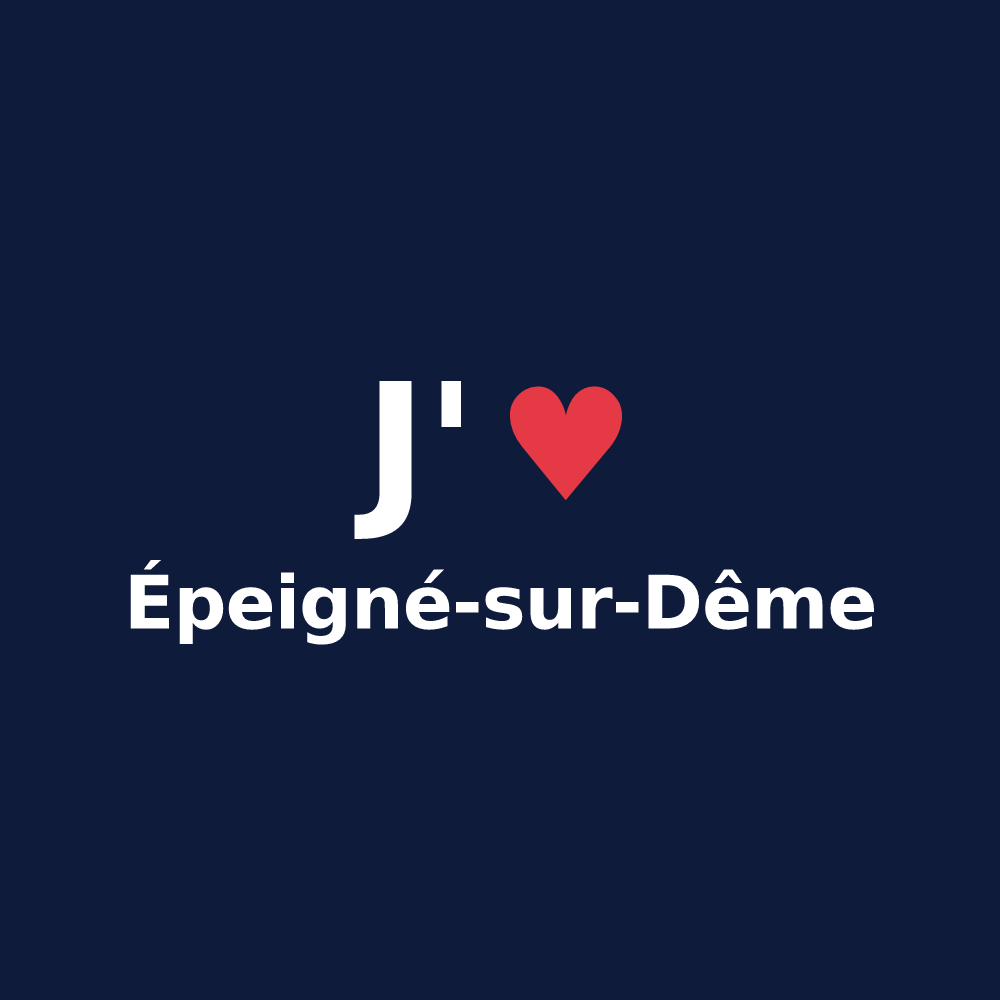 T-shirt personnalisé Épeigné-sur-Dême — design J'aime Épeigné-sur-Dême