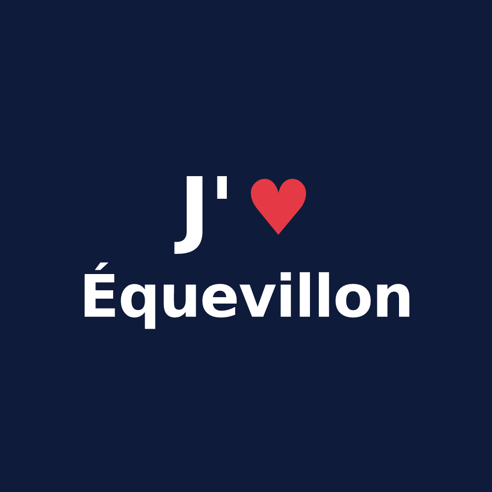 T-shirt personnalisé Équevillon — design J'aime Équevillon
