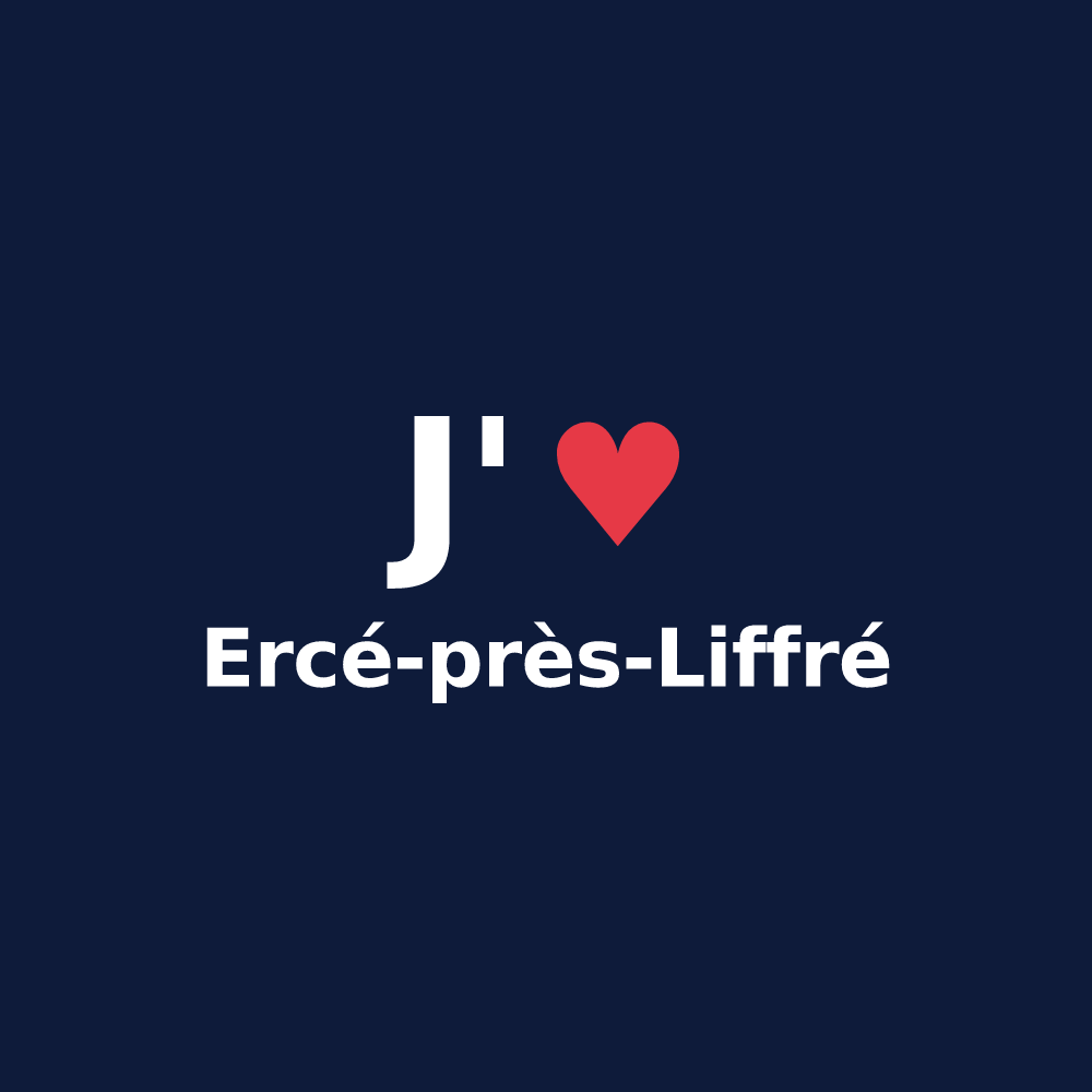 T-shirt personnalisé Ercé-près-Liffré — design J'aime Ercé-près-Liffré