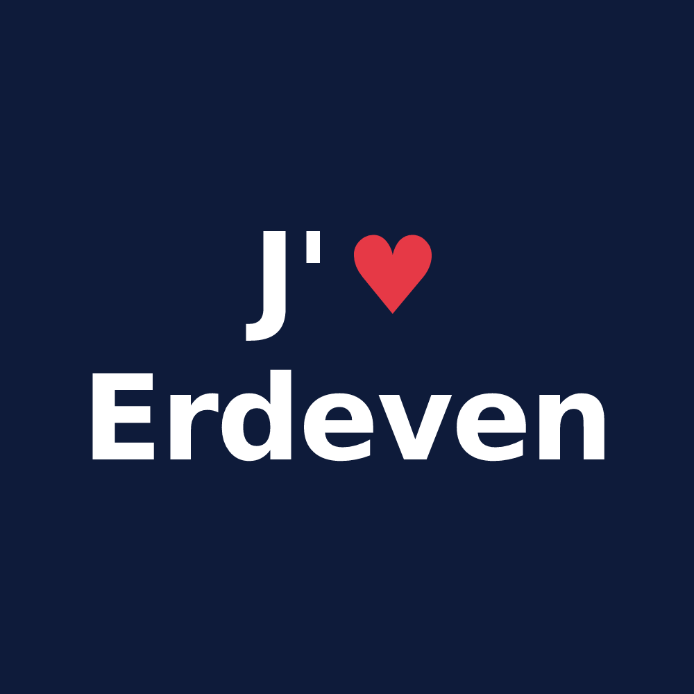 T-shirt personnalisé Erdeven — design J'aime Erdeven