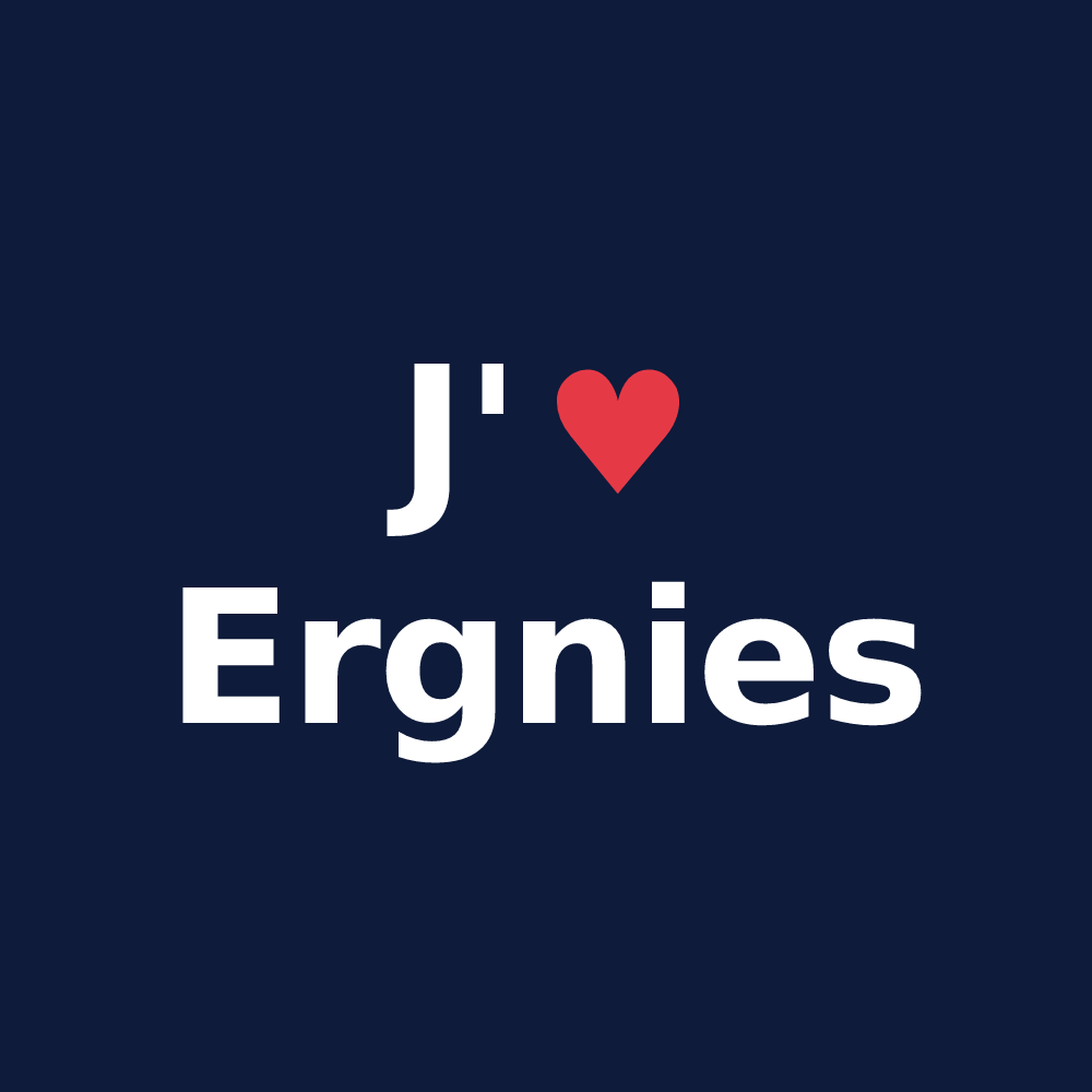 T-shirt personnalisé Ergnies — design J'aime Ergnies