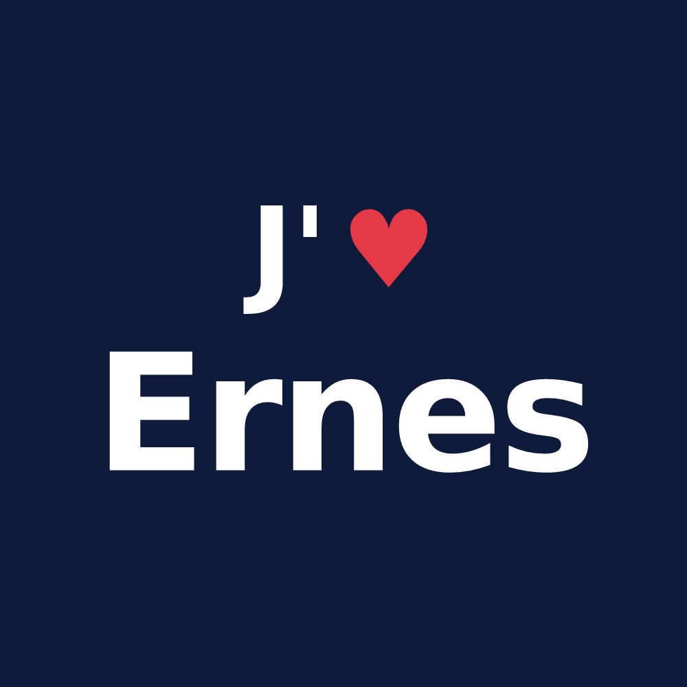 T-shirt personnalisé Ernes — design J'aime Ernes