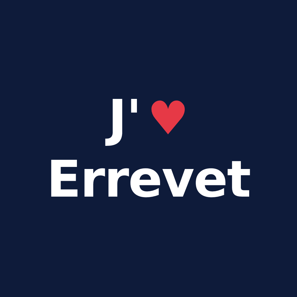 T-shirt personnalisé Errevet — design J'aime Errevet
