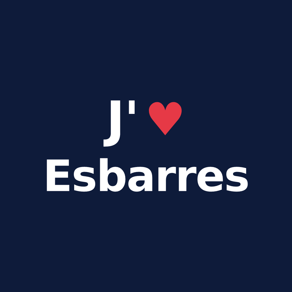 T-shirt personnalisé Esbarres — design J'aime Esbarres