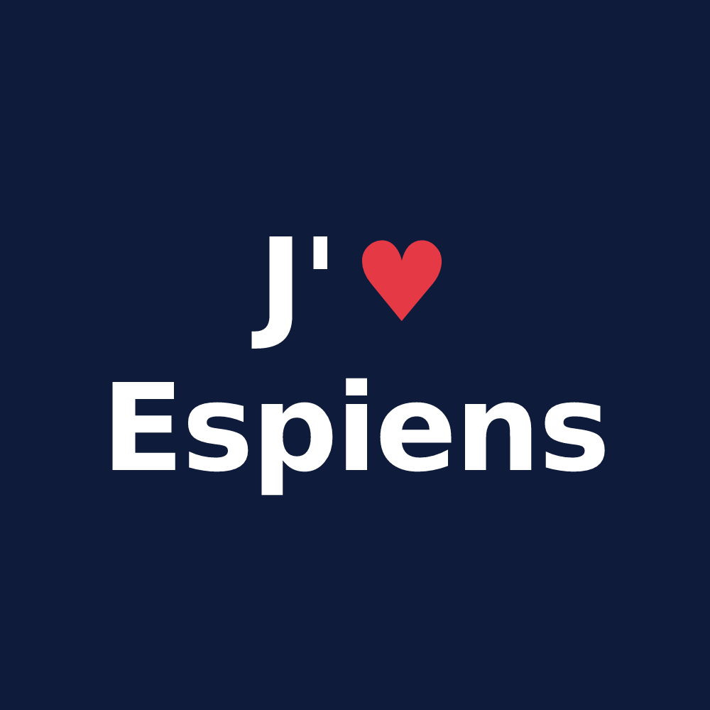 T-shirt personnalisé Espiens — design J'aime Espiens