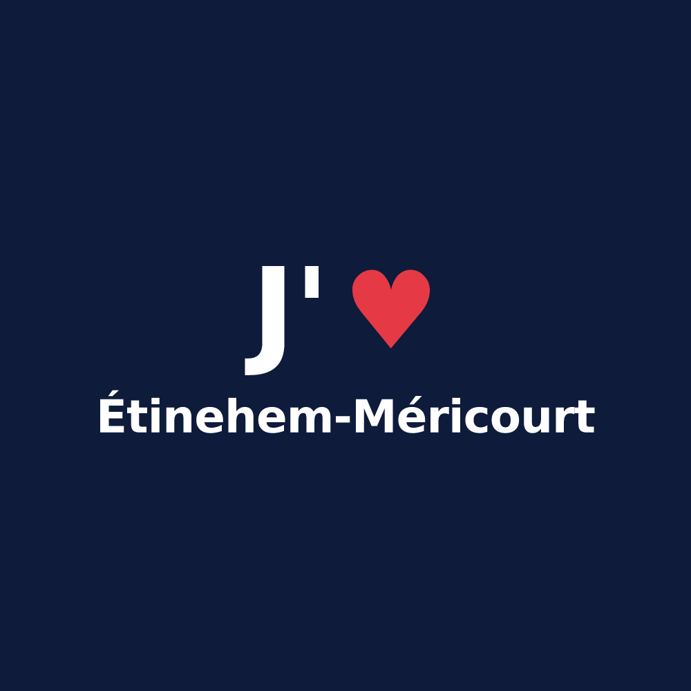T-shirt personnalisé Étinehem-Méricourt — design J'aime Étinehem-Méricourt