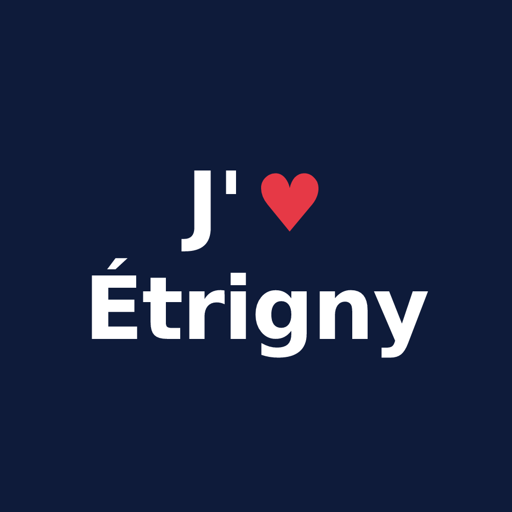 T-shirt personnalisé Étrigny — design J'aime Étrigny