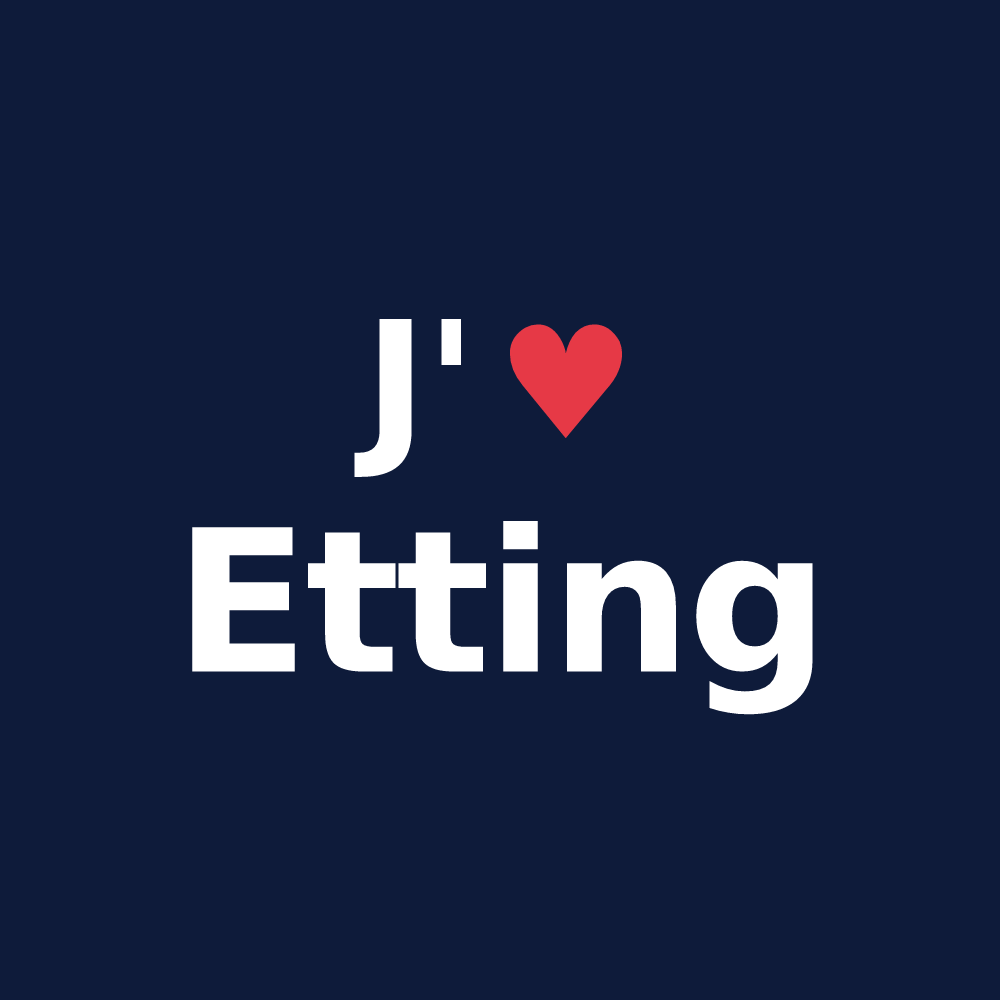 T-shirt personnalisé Etting — design J'aime Etting