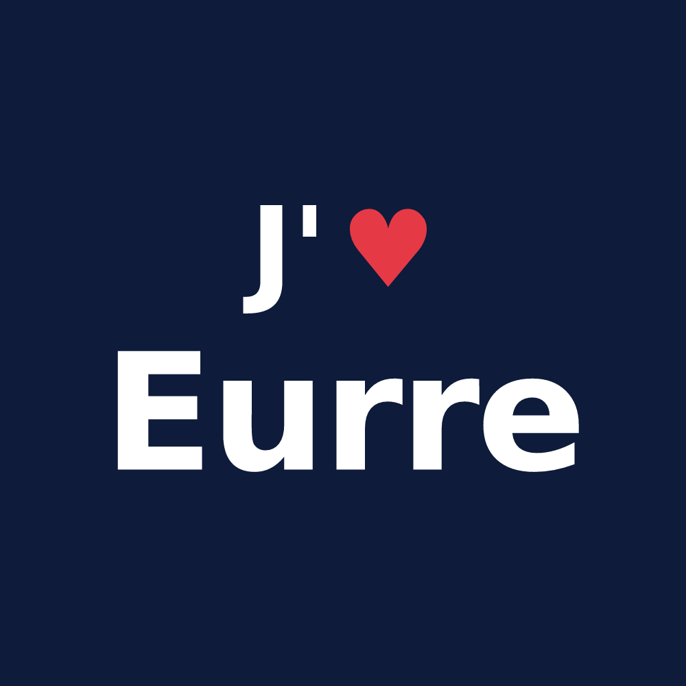 T-shirt personnalisé Eurre — design « J'aime Eurre » imprimé sur le t-shirt