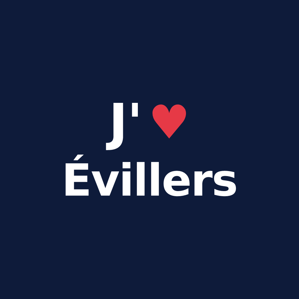 T-shirt personnalisé Évillers — design J'aime Évillers