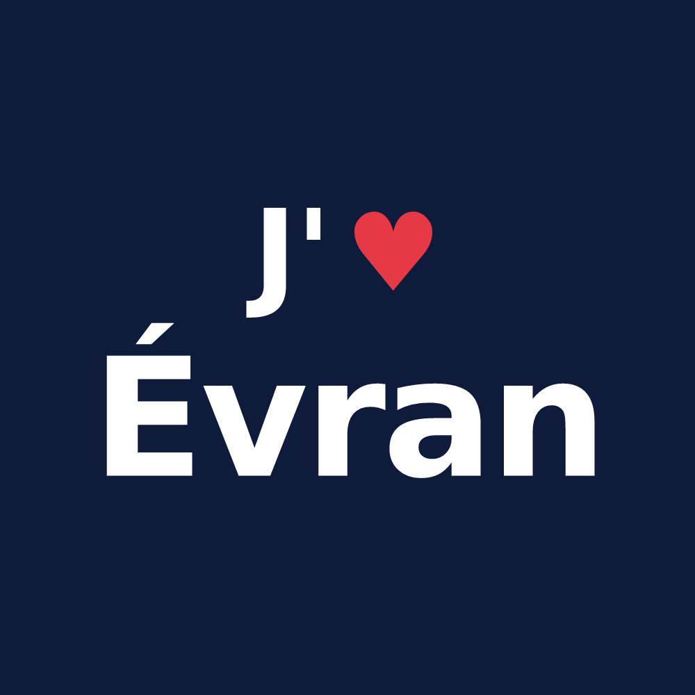 T-shirt personnalisé Évran — design J'aime Évran