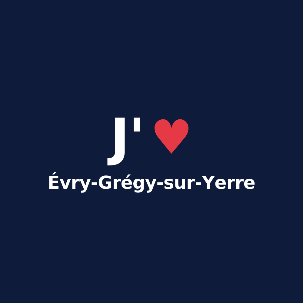 T-shirt personnalisé Évry-Grégy-sur-Yerre — design J'aime Évry-Grégy-sur-Yerre