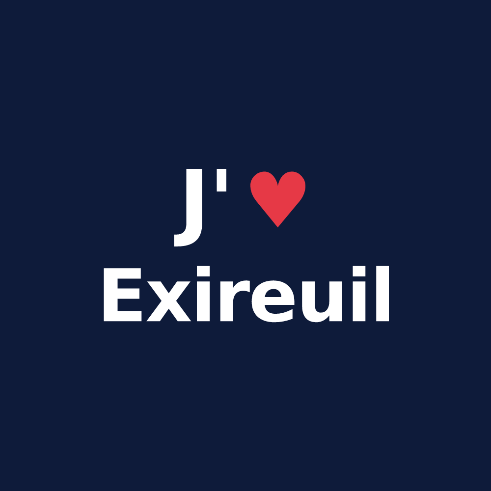 T-shirt personnalisé Exireuil — design J'aime Exireuil