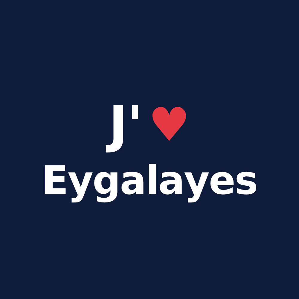T-shirt personnalisé Eygalayes — design J'aime Eygalayes