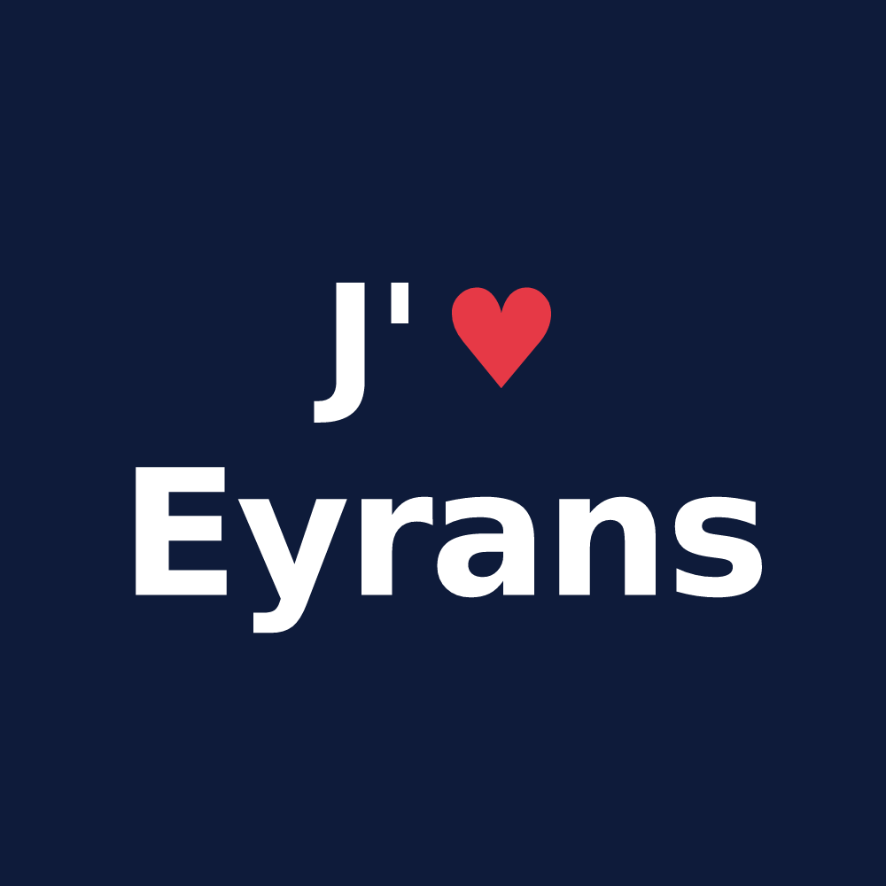 T-shirt personnalisé Eyrans — design J'aime Eyrans